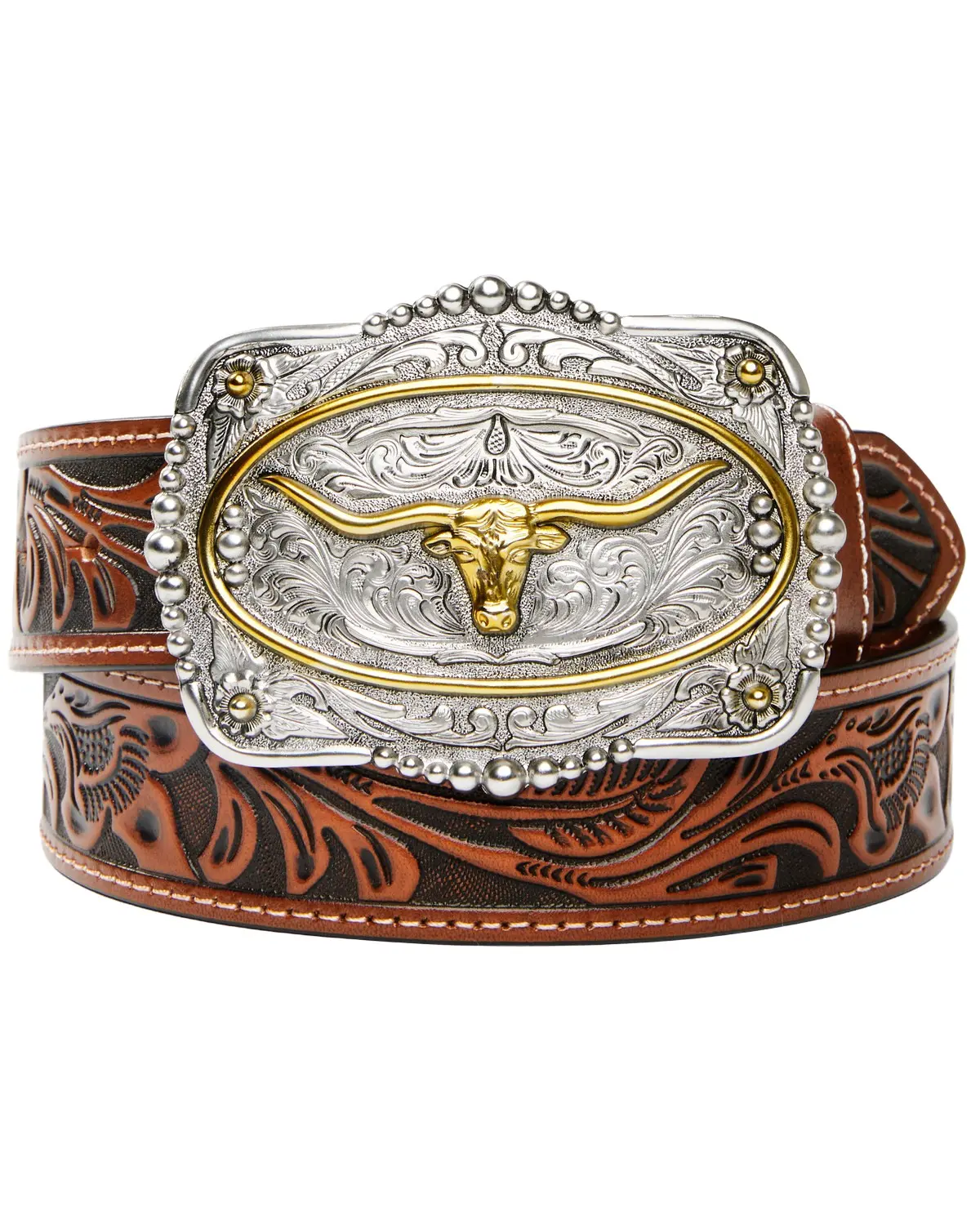 Cody James Men's Men'S Tooled Longhorn Buckle Belt - Blt242-20