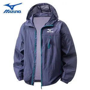 Mizuno Hooded Windbreaker Jacket - Full-Zip Lightweight Outerwear for Scooter Rides, Outdoor Activities & Daily Wear