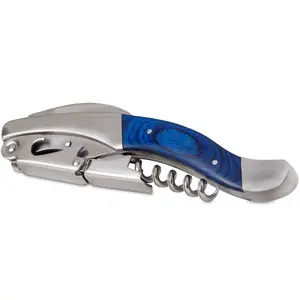 Blue Pakkawood Double Hinged Executive Corkscrew- Non Personalized
