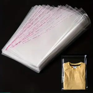 50/100 Self-Adhesive Transparent Plastic Bags, Fade-Resistant, Reusable, Gift Packaging, Clothing Storage, Durable Polyethylene, Gift Wrap