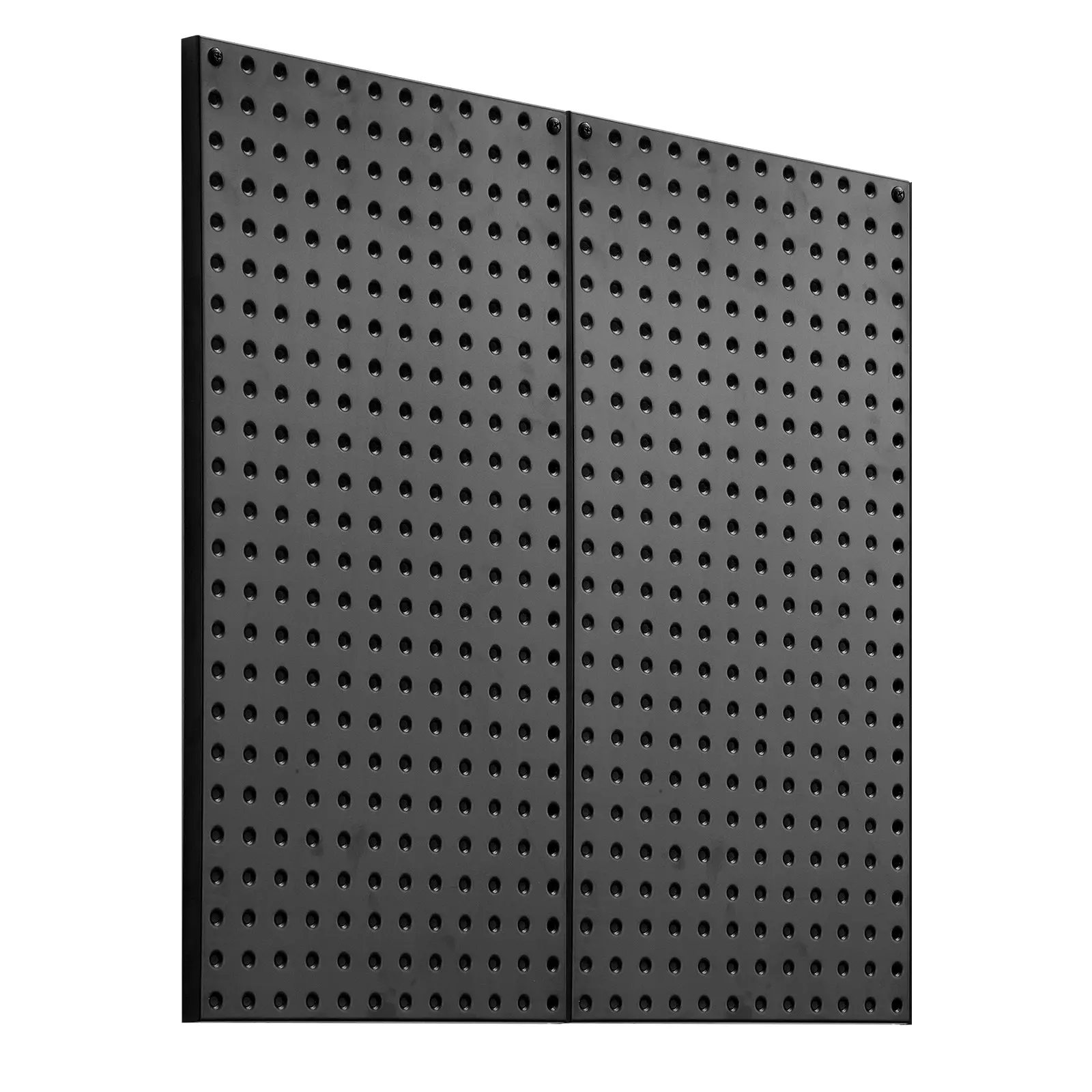 【Summerfinds】VEVOR Heavy Duty Powder Coated Metal Pegboard Panels, 24x12x0.75in 2-Panel Hanging Set with Easy Installation, Wall Organizer Racks, 88lbs Max Load Black Adjustable Nail-Insert Shelves for Garage Hand Tool Storage, Two-Panel