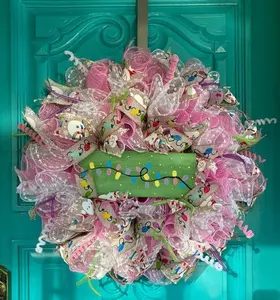 Pastel Christmas Lights Wreath