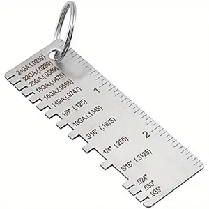 Wire/metal plate thickness gauge, welding thickness gauge, coating size detection tool, wire metal size thickness gauge