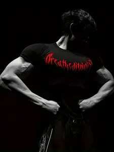 Men's Latest Wing Print Compression T-Shirt, Quick-Dry Short Sleeve, Fitness and Outdoor Activities, Comfortable Breathable Base Layer, Compression Workout Shirts, Gym Tees, Breathable Sports Top