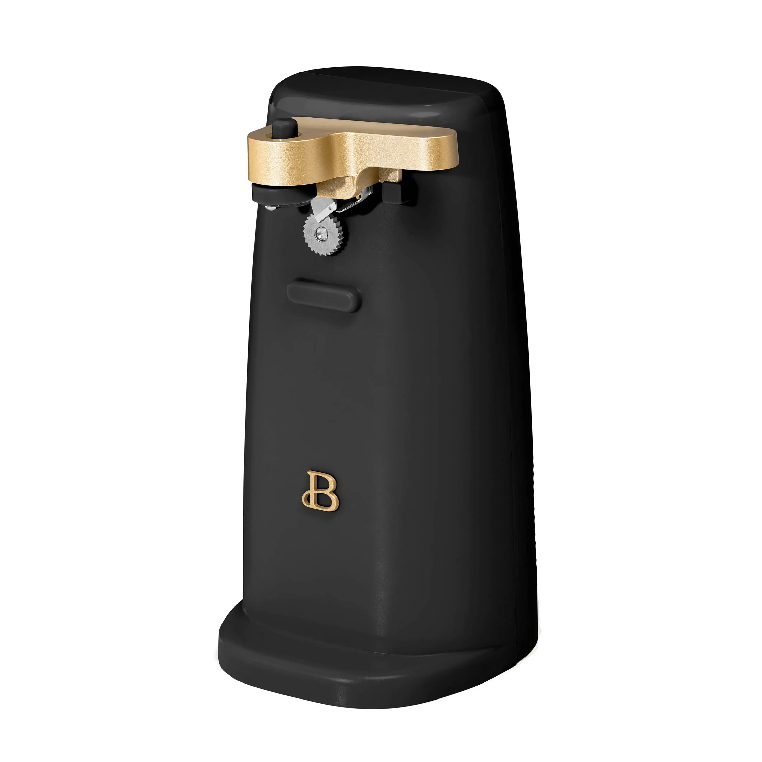 Easy-Prep Electric Can Opener, Drew Barrymore, Stainless steel cutting blade and magnetic lid holder easily opens small, standard and tall cans