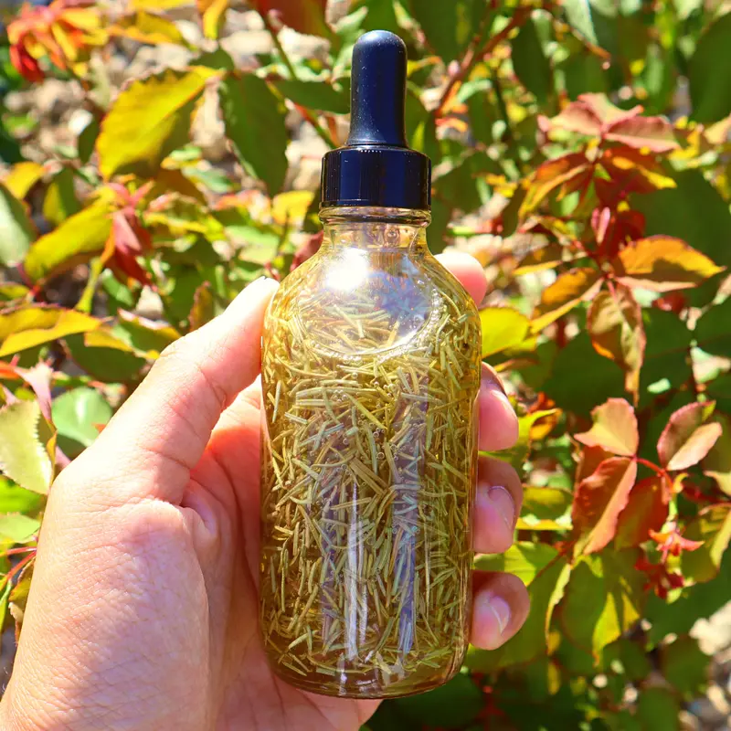 Handcrafted Organic Vegan Rosemary Multi-Use Hair & Body Oil - Haircare & Body Care Blend with Jojoba, Sweet Almond, Avocado Oils, Vitamins, Soothing Moisturizer for Dry, Sensitive, Acne-Prone Skin, Hydrating Repair & Glow
