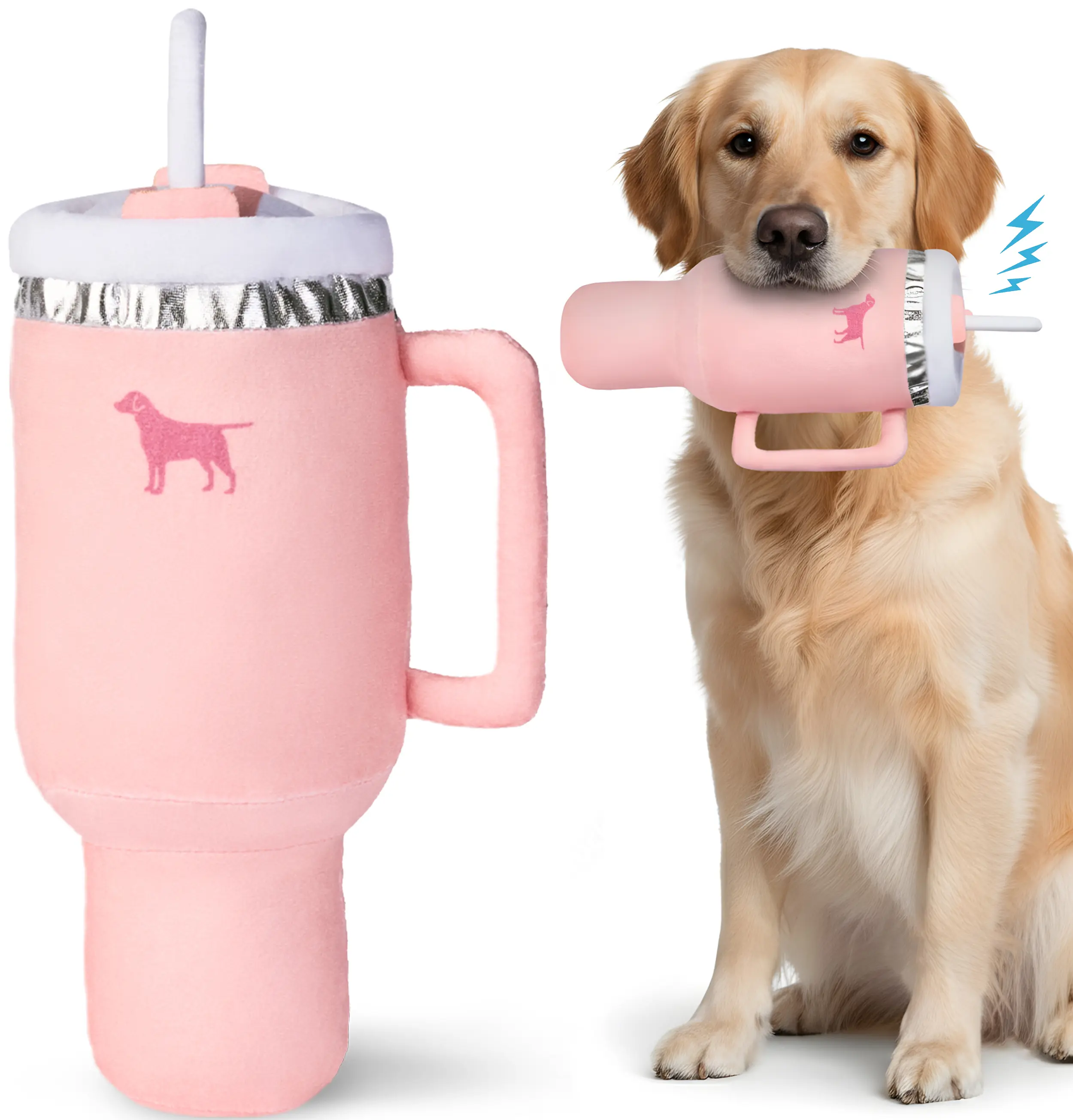 PUPROAR Pup Cup Tumbler Dog Toy - Interactive Chew & Durable Squeaky Dog Toy - Fun & Cute Puppy Birthday Gift
