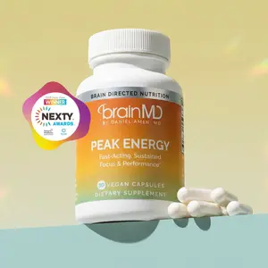 BrainMD - Peak Energy Capsules - Fast-Acting, Sustained Focus and Performance - 30 capsule Fitness Supplement Caffeine Metabolite Enhanced Endurance
