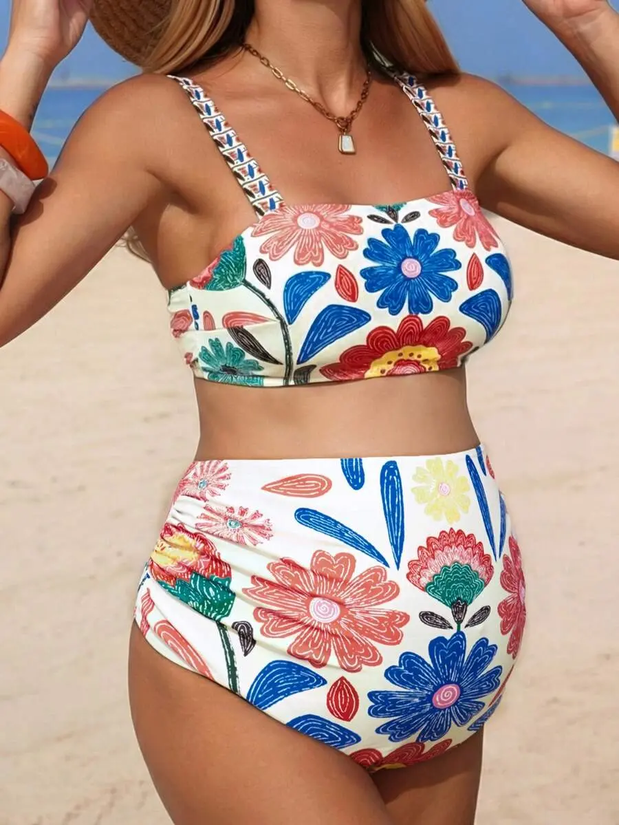 NANCY Maternity 26SS New Boho Maternity Bikini Set - Bohemian Vacation Swimwear