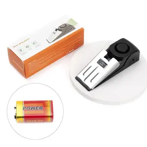 Door Stopper Alarm Easy to Install No Tools Needed 3 Sensitivity Modes 120DB Loud Anti-Theft Alarm Stainless Steel Pressure-Resistant Instant Alarm When Pushed