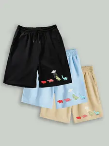 Men's  Cartoon Dinosaur Print Drawstring Waist Shorts, Loose Casual Pocket Track Shorts for Summer, Menswear Bottoms for Daily Wear