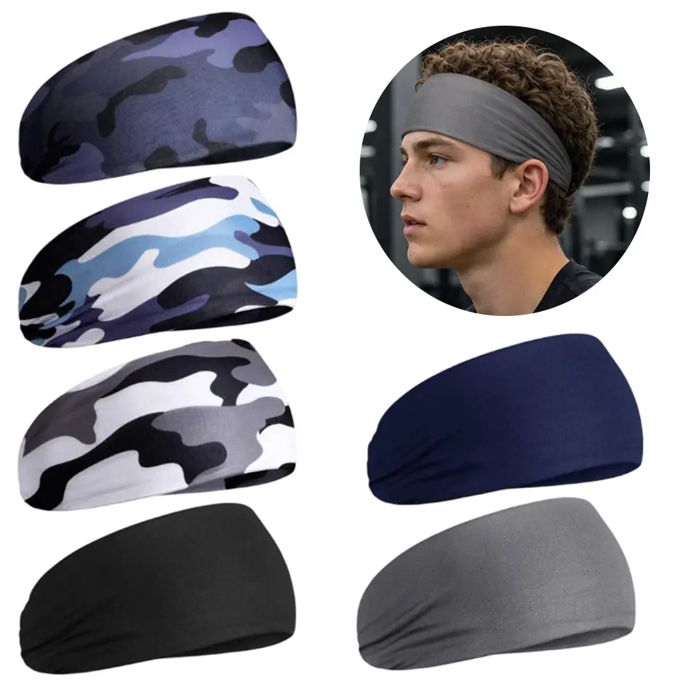 6 Packs 7.87x3.15 Inches Soccer Headbands, Sports Breathable Sweat Wicking Headband for Athletic Baseball Football for Climbing, Running, Hiking, Cycling, Travelling, Doing Yoga