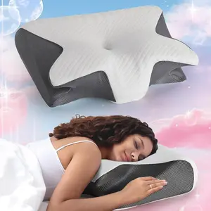 Supportive Memory Foam Neck Pillow, 1 Count Comfortable & Breathable Neck Pillow, Room Accessories Sleeping Pillow for Side Sleeping, Back Sleeping, Gift for Friend