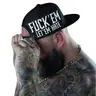 The Drive Clothing "LET 'EM HATE" Black Adjustable Cotton Snapback Baseball Cap - 2.75 inches Brim Length, 4.5 inches Crown Height, Flat Bill, Mesh Back, Bold White Side Print, Unisex Fit, Streetwear Fashion Essential, Black Hats, Spot Clean