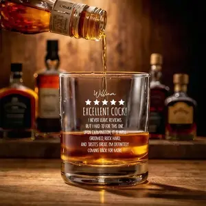 Custom Whiskey Glass for Husband – Cheeky & Funny Naughty Gift, Laser Engraved Whiskey Glass, Unique Anniversary, Birthday Gift for Him, Gag Gift for Men, Funny Father's Day Gift