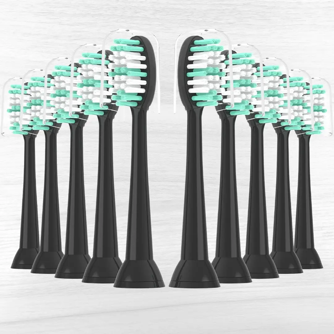 Replacement Toothbrush Heads 10 Pack for AquaSonic Black Series and Vibe Series Electric Toothbrush