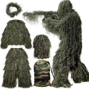 MOPHOTO 5 in 1 Ghillie Suit, 3D Camouflage Hunting Apparel w/Jacket, Pants, Hood, Carry Bag for Adults/Youth, S/M/L/XL/XXL #Halloween costume ideas