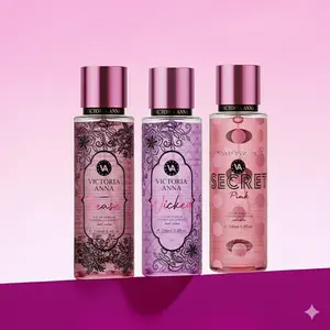 Victoria Anna Triple Theme Perfume Secret 3 Flavors Pink,Wicked,Tease,250ml Floral Fruity 24Hours Long-lasting Women's Vanilla Woods Scent，For Daily Use Perfume