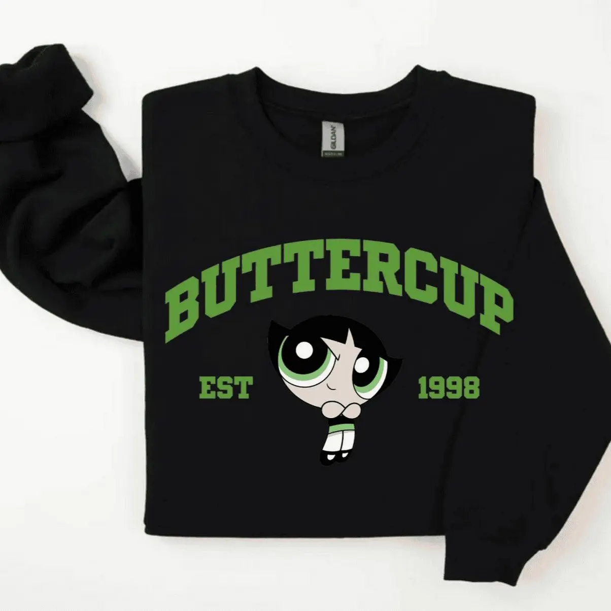 Vintage Graphic Crewneck Sweatshirt for Women, Loose-Fit Cartoon Pullover in Cotton Blend, Streetwear for Girls for Halloween & Beach, Hoodie, Tee, Style, Fabric, Garment, T-Shirt, Lady, Everyday, Tops, Casual, Print, Round Neck, Soft, Fashion Apparel, Li