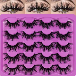 10 Pairs Fluffy Dense False Eyelashes, Exaggerated Style, Volume Lashes, Perfect for Dramatic Look, Easy Apply, Daily Use Makeup, Cosmetic