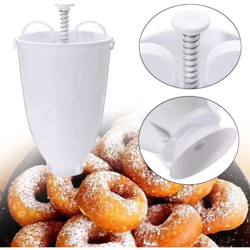 1pc plastic donut maker with non-stick and easy-to-clean manual donut molds, kitchen accessory baking utensil, donut maker, cake mold.