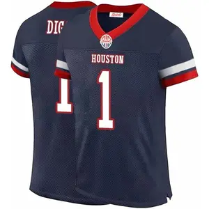 Mens Football Stitched T-Shirt for Sports Fan Navy/Red