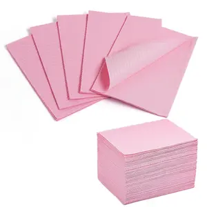 Makartt 50Pcs Disposable Pink Nail Mats - 3-Ply Waterproof Paper Towels, Foldable, for Nail Art, Manicure, Tattoo Nail Care Cutics