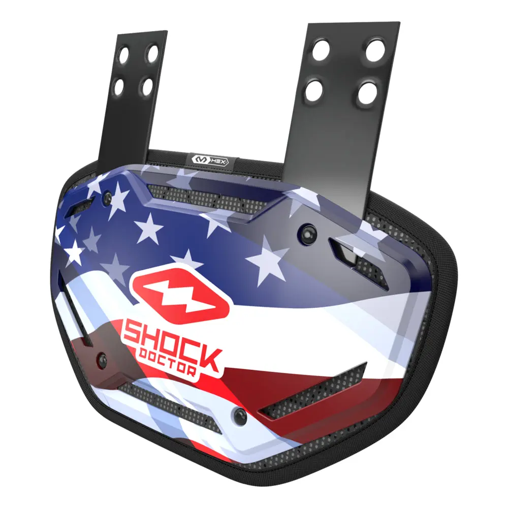 Shock Doctor Showtime Flag Back Plate MAX PROTECTION Comfort Speed Ventilated HEX Padding