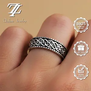 925 Sterling Silver Celtic Knot Men's Ring | Durable Masculine Jewelry | Gift Box Included, Masculine And Durable, Hypoallergenic Jewelry summerwins,summerwins