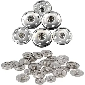 50Pcs Snaps for Sewing Big Sew on Snap Large Buttons Silvery  Big Metal Snap Fastener Buttons Press Button for Sewing Clothing (Size 3/4" 19mm) - Tools & Hardware.