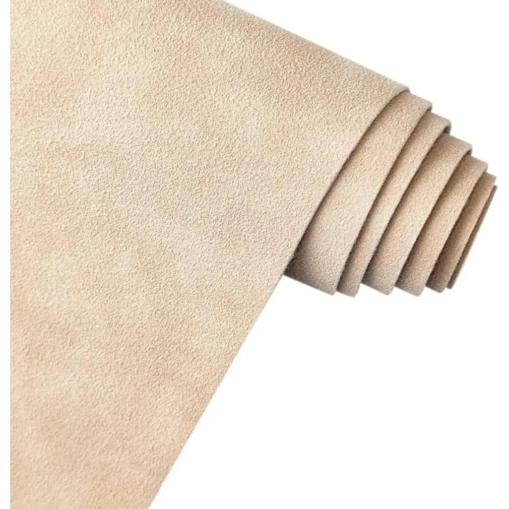 Beige Pink Soft Faux Suede Fabric 30x135cm Synthetic Faux Leather Frosted Leatherette for Backpacks Handbags Sewing Crafts