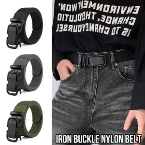 Men's Joker Woven Canvas Belt Korean version of jeans for men and women with non-porous nylon
