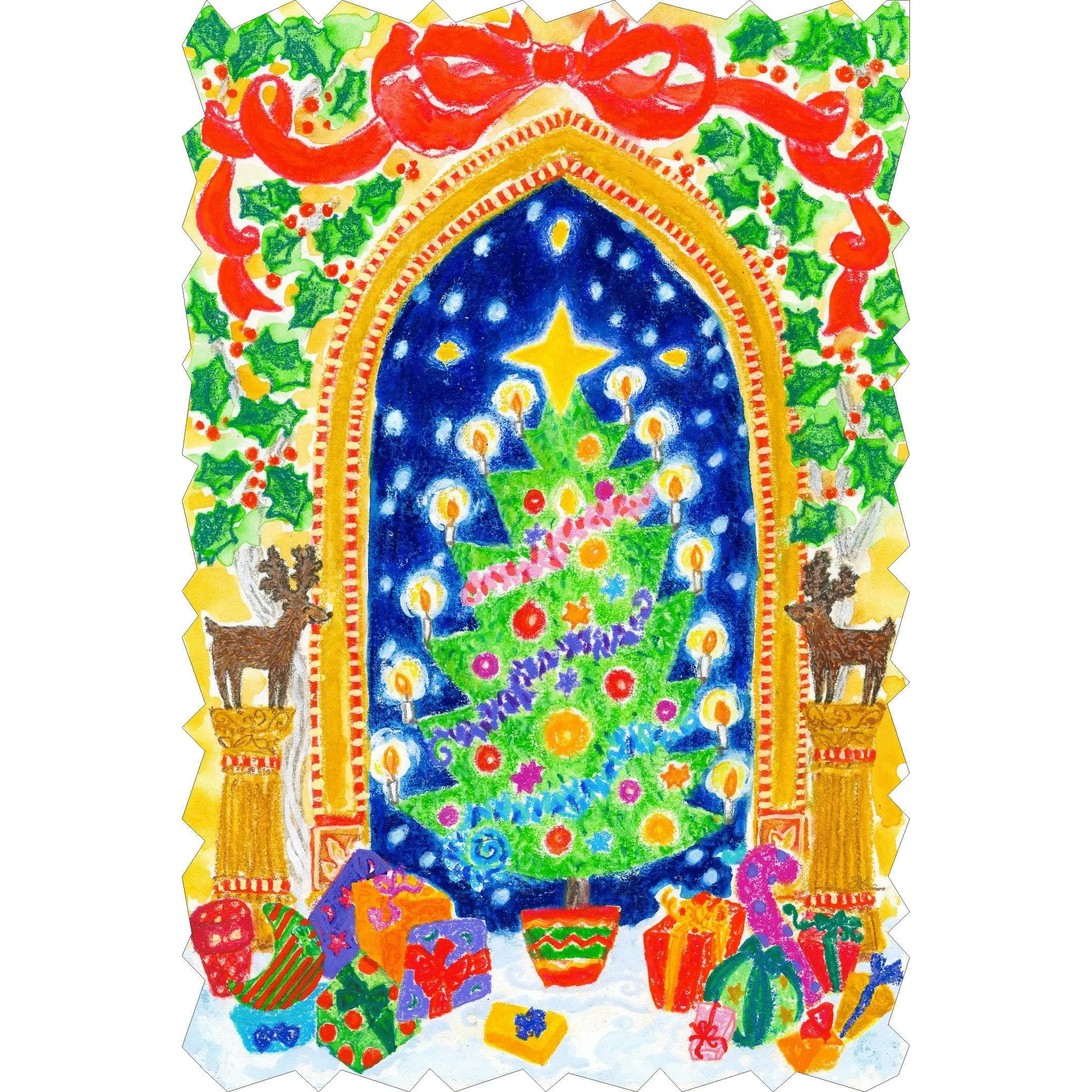 A Folk Art Christmas (54 Piece Mini Christmas Wooden Jigsaw Puzzle)