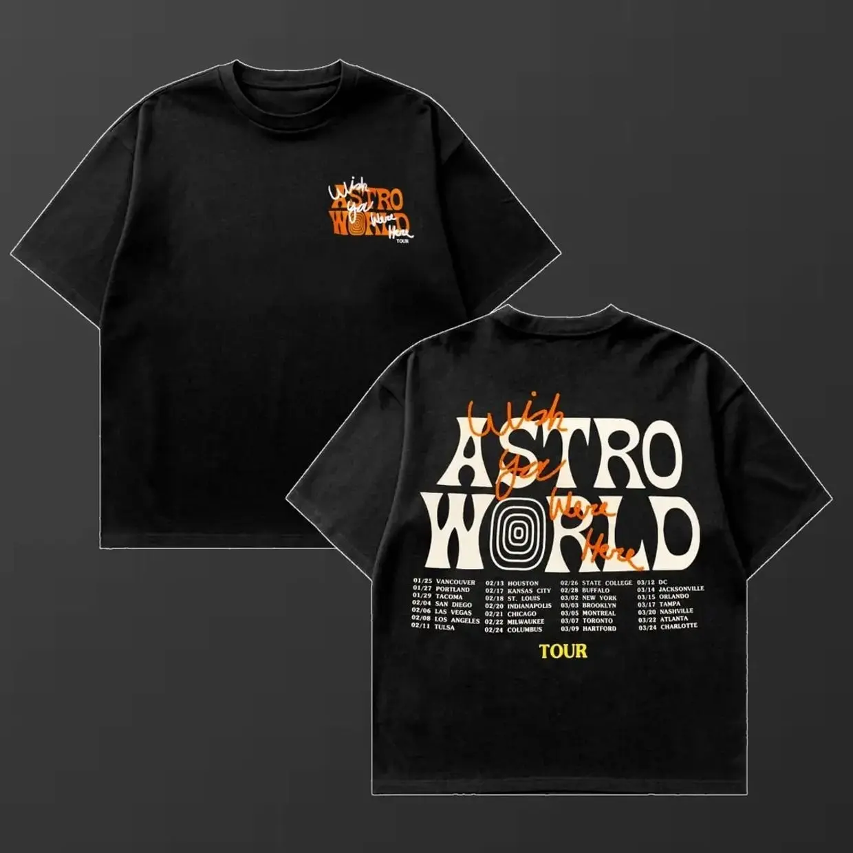 Cactus Orange Astroworld Tour Double Sides Front And Back Premium T-Shirt Cotton Unisex Shirt Rap Shirt Rapper Rap Tee Shirt Music Tour Merch Gift graphic tee unisex heavyweight man unisex t-shirt fashion t-shirt LGZ