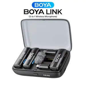 BOYA BOYALINK Wireless Microphone 3 in 1 Lapel Mic Mini Mic for Vlogging iPhone Android DSLR