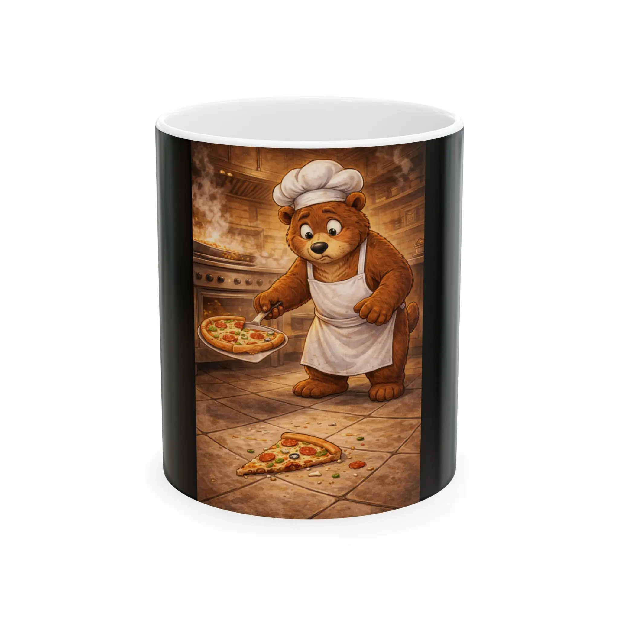 Bear Baker '5 Second Rule' Ceramic Mug | Cute Bakery Illustration
