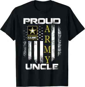 Vintage Proud Army Uncle With American Flag Gift T-Shirt