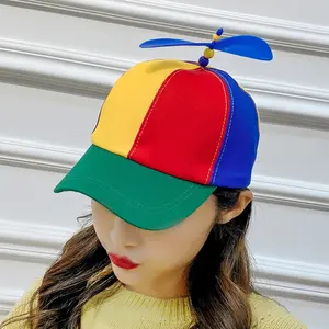 Trendy Color Block Propeller Cap Cute Cartoon Adjustable Baseball Hat