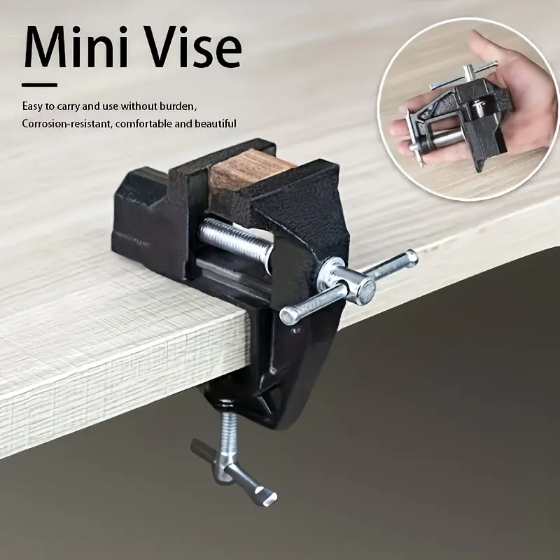 Heavy Duty Metal Mini Cast Iron Table Clamp - Secure Clamp Mini Vice, Anti-Stain, Easy-to-Use Workbench Tool, Portable, Ideal for Jewelers, DIY Projects