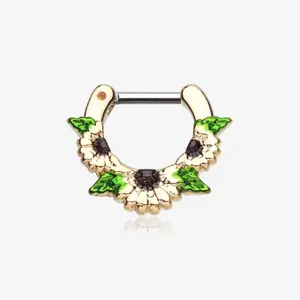 Golden Daisy Garden Icon Septum Clicker