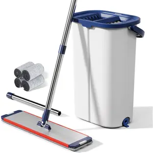 Mop and Bucket Set with 3 Microfiber Pads