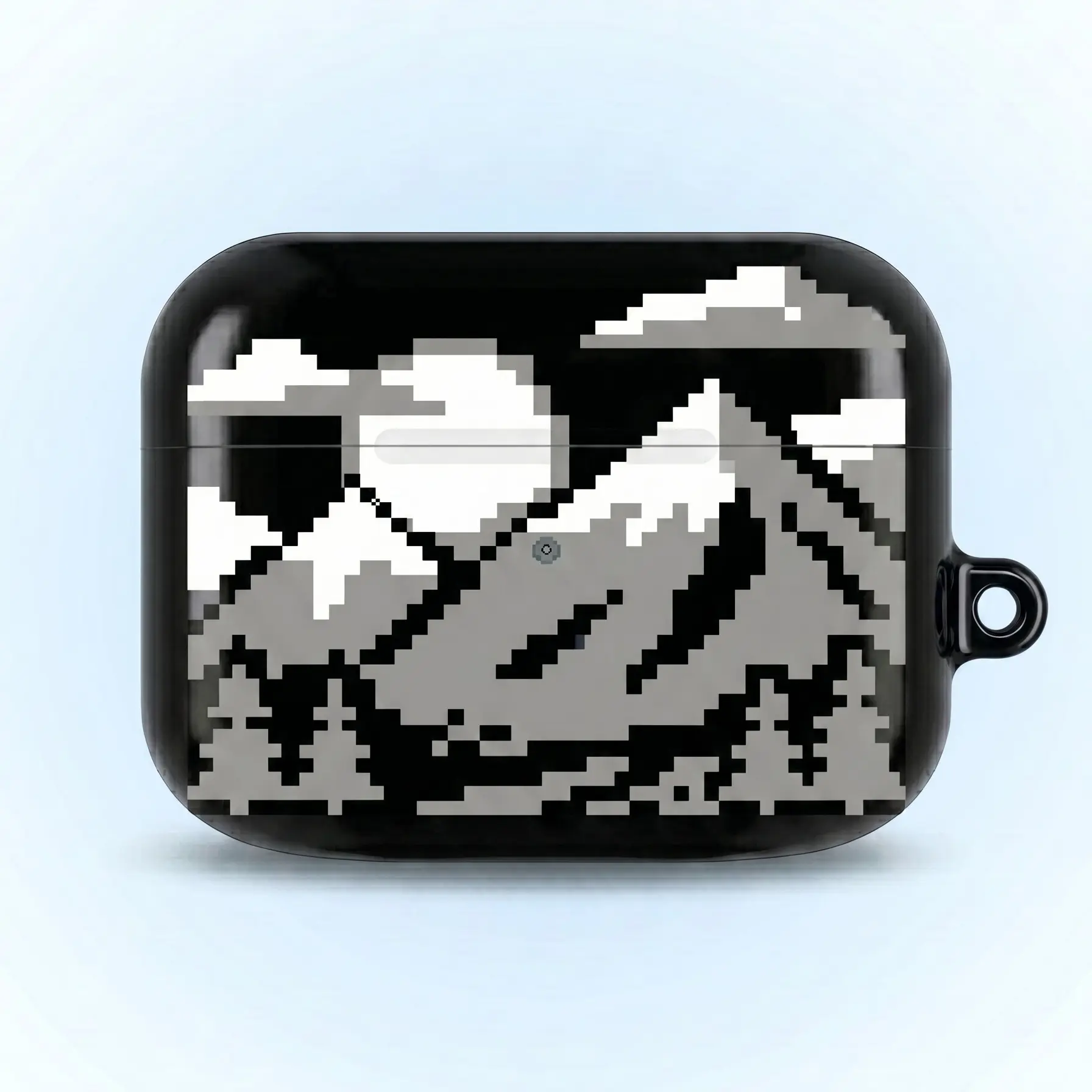 Retro Pixel Mountain Landscape AirPods Case , Pixel Case Airpod, Case Cover for AirPods 1 2 3 4 & AirPods Pro 1 2 3