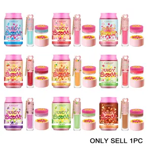 Juicy Boom Lip Care Kit | Sugar Scrub + Jelly Mask + Shiny Lip Oil | 24H Hydration & Non-Sticky Gloss | Perfect Gift for Her / Birthday