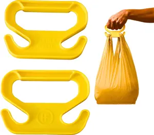 Handle Magic (2 Units) Bag Carriers | Ergonomic Grip and Bag Holder | Pocket Size | Lightweight & Comfortable for Shopping & Travel - Made in USA (Yellow)