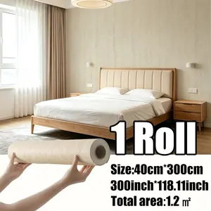 1 Roll Stone Texture 3D Self-Adhesive Thick Wall Stickers, Luxury Living Room Bedroom Background Decor, Soft Ceramic Look, Indoor Wall Decoration