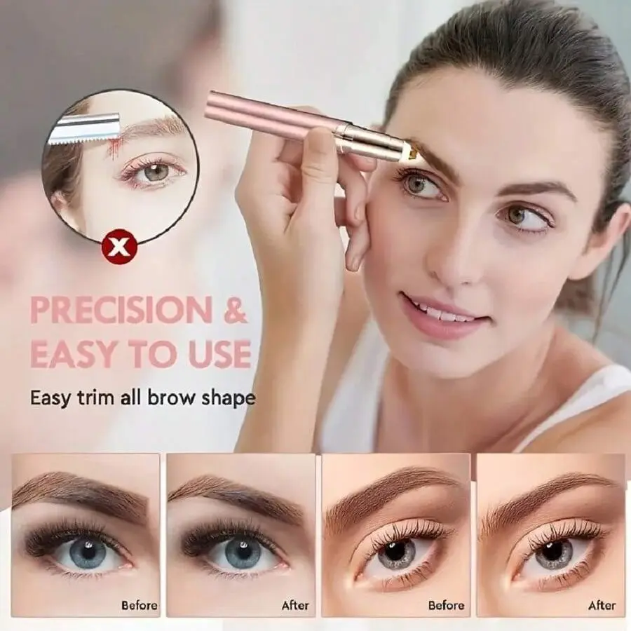 Electric Eyebrow Trimmer Women's Eyebrow Pencil Automatic Eyebrow Knife Facial Hair Removal Precision Eyebrow Shaper Beauty Trimmer Lipstick Shaver