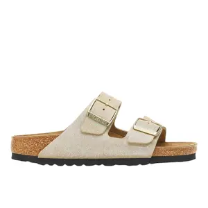 BIRKENSTOCK Womens Arizona Shimmering Suede Leather Casual Sandals Casual - Beige