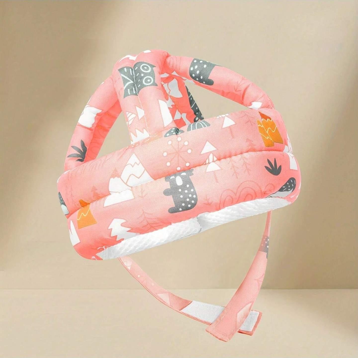 Baby Head Protector Hat - 1pc Cute Cartoon Caps with Designs, Adjustable for 6-24 Months Toddlers, Outdoor Play Walking Safety Essential, Grows with, Ideal Halloween Gift