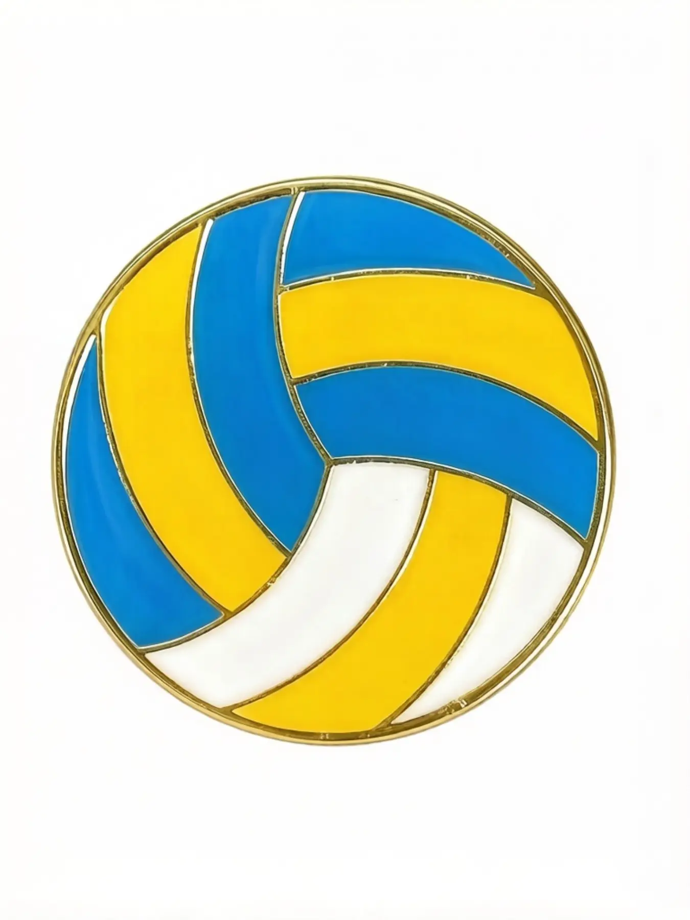 Volleyball Enamel Pin, Faux Metal Alloy Brooch, Miniature Collar Clip, Versatile Accessory, Gift Idea, Book Bag Hat Decoration