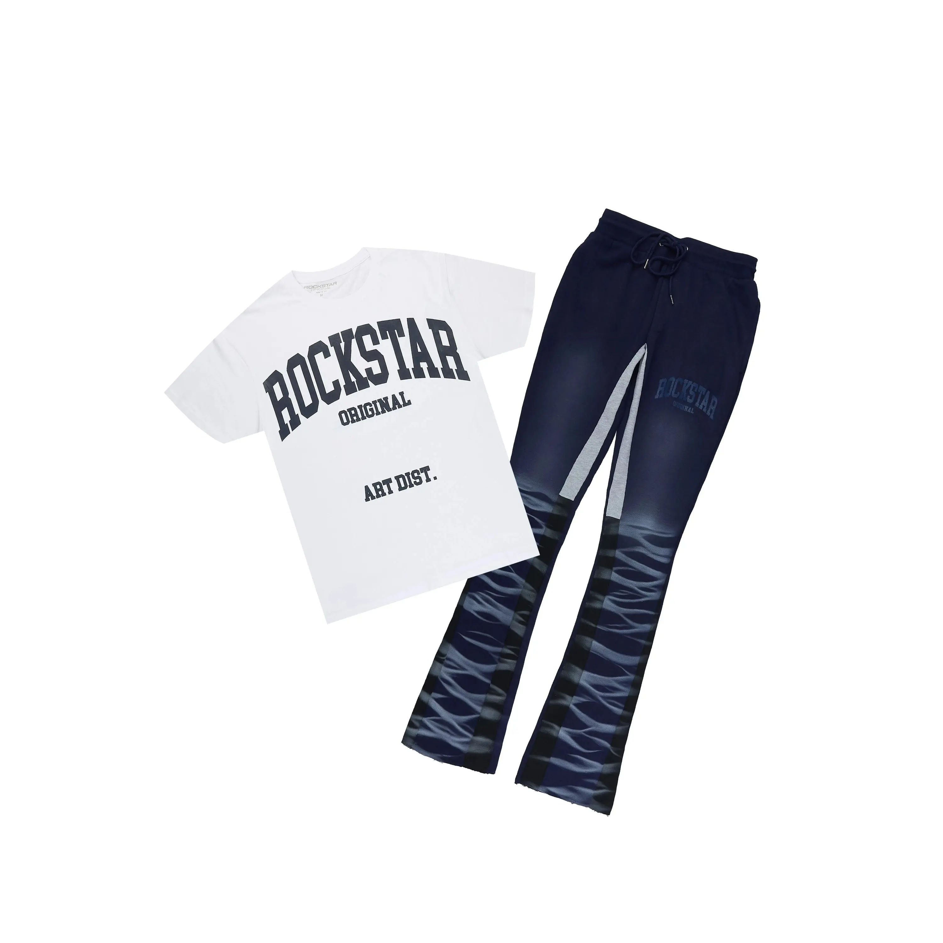 Nelly 2.0 White/Navy T-Shirt/Relaxed Track Set